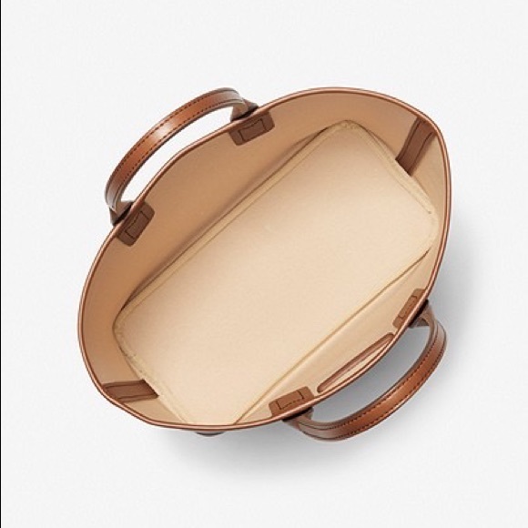 NWT Michael Kors Jodie Small Logo Jacquard Tote Bag In Luggage/Brown Color - Picture 2 of 12